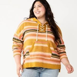 SO Lace- Up Drawstring Hoodie